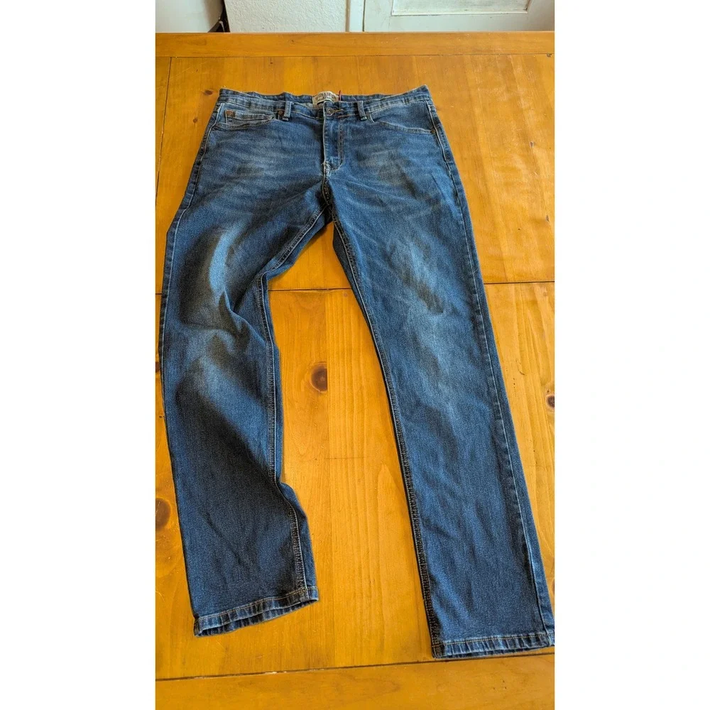 Hudson & Barrow NYC Mens Slim Stretch Jeans‎ Medium Wash Blue Size 34 Denim